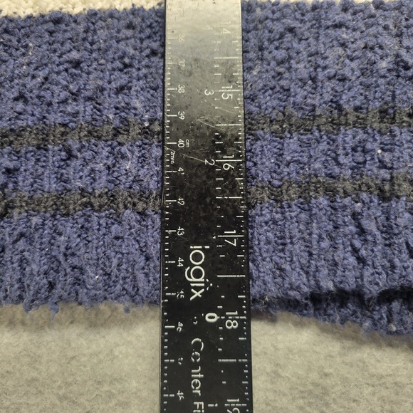 Free People Women's Kennedy Pullover Sweater Oversize Striped Size XS Rugby Blue - Picture 6 of 7